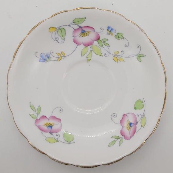 Colclough - Pink and Blue Flowers, 6594 - Saucer