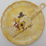 James Kent - Yellow and Orange Flowers - Pavlova Plate and Cake Slice