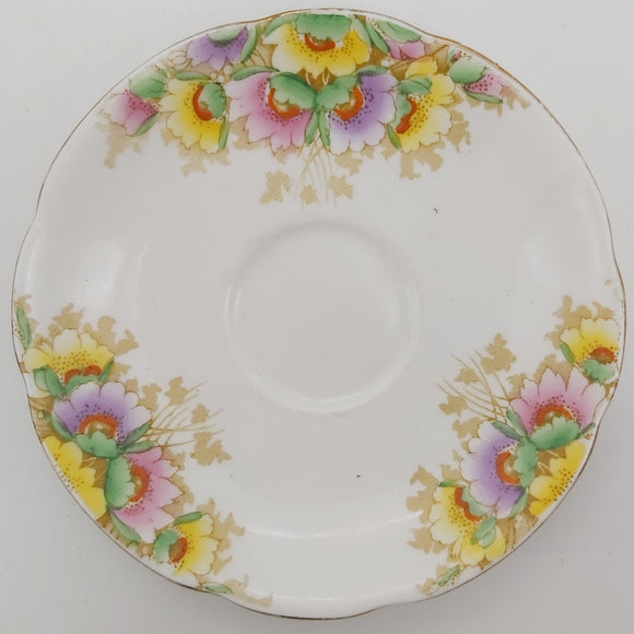 Royal Standard - Yellow, Pink and Purple Poppies - Saucer