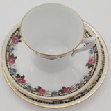 Phoenix China - Black and Yellow Border with Roses - 21-piece Tea Set