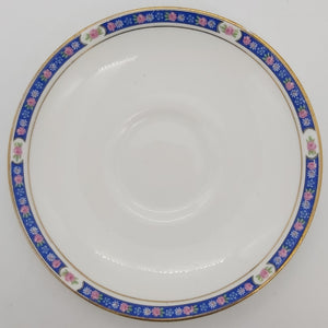 Paragon - Blue Border with Roses - Saucer