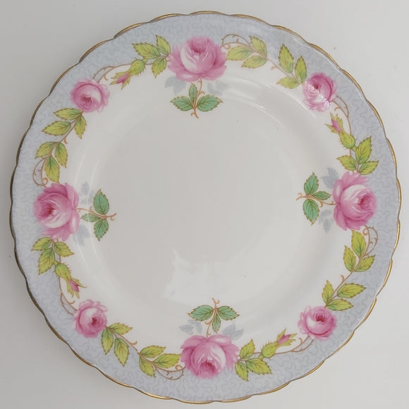 Tuscan - Rose Branches with Blue Border - Side Plate