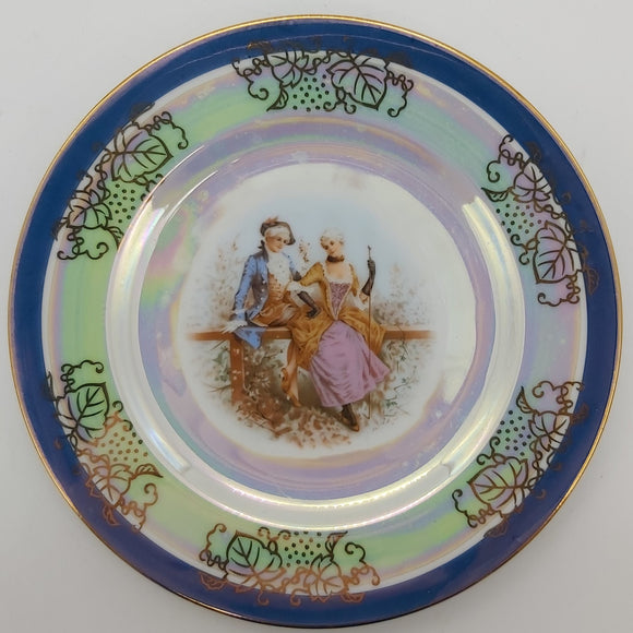 Japanese-made - Courting Couple with Pearl Lustre - Side Plate
