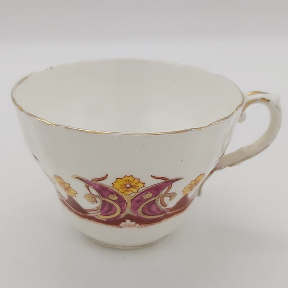 Unmarked Vintage - Maroon with Yellow Flowers - Cup