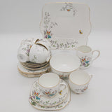 Heathcote - Hand-painted Flowers and Butterflies - 21-piece Tea Set