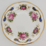 Elizabethan - Pink Roses with Blue and Gold Swirls - Side Plate