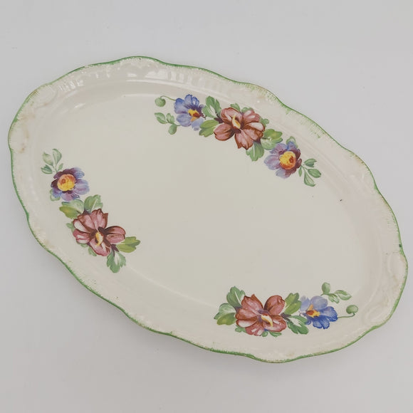 Swinnertons - Blue and Red Blossoms - Oval Dish
