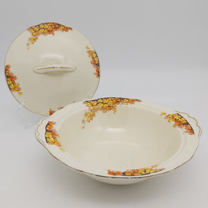 Grindley Creampetal - Autumn Leaves - Lidded Serving Bowl