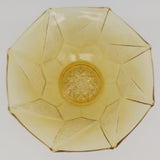 Art Deco - Amber Glass - Octagonal Bowl