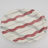 Royal Swan - Red and Grey Squiggly Lines - Platter