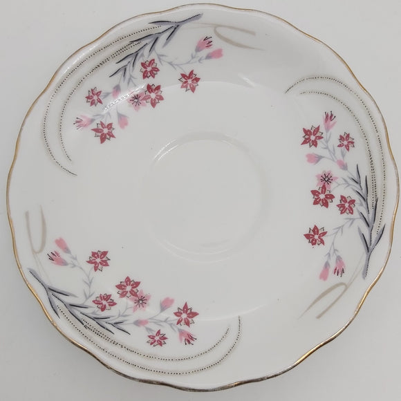 Colclough - Pink and Red Star Flowers - Saucer
