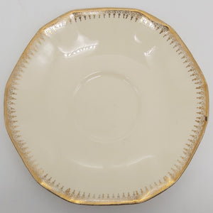 Alfred Meakin - Cream with Gold Patterned Rim - Saucer