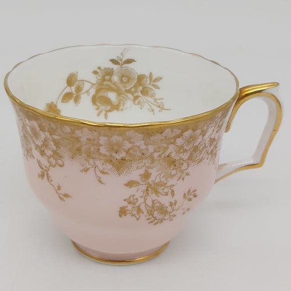 Crown Staffordshire - Pink with Gold Flowers - Cup