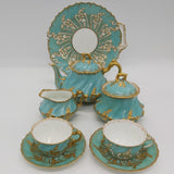 Crescent China - Teal and Gold - Tea for Two - ANTIQUE