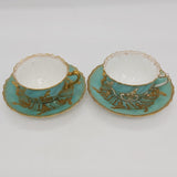Crescent China - Teal and Gold - Tea for Two - ANTIQUE
