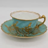 Crescent China - Teal and Gold - Tea for Two - ANTIQUE