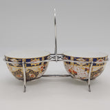 Davenport - Imari - Set of 2 Bowls in Silver Stand - ANTIQUE