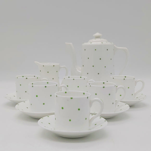Royal Albert - Green Polka Dots - 14-piece Coffee Set