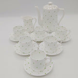 Royal Albert - Green Polka Dots - 14-piece Coffee Set