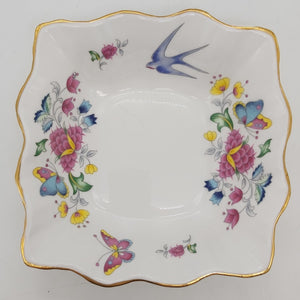 Queen's Rosina - Bluebird and Butterflies - Square Dish