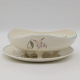 Crown Ducal - Blue and Pink Flowers - Strainer Serving Bowl and Underplate