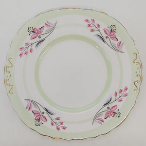 Colclough - Red Flowers with Green Bands, 7021 - Cake Plate