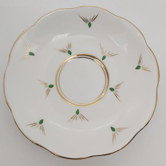 Trentham Royal Crown Pottery - Green and Gold - Saucer