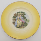 Crown Lynn Coronet - Courting Couple - Display Plate with Yellow Rim
