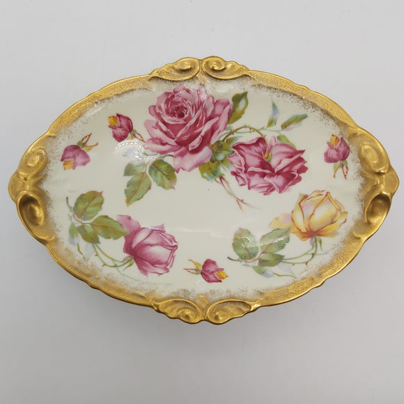 Hammersley - Pink and Yellow Roses - Oval Dish