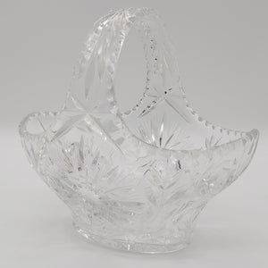 Vintage - Large Cut Crystal - Basket Vase