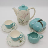Crown Ducal - Blue and Pink Flowers - Coffee Set