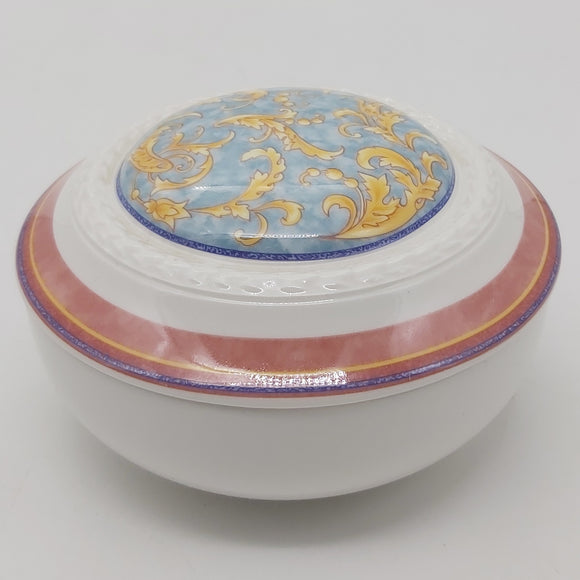 Villeroy & Boch - Yellow Acanthus Leaves - Lidded Round Trinket Dish