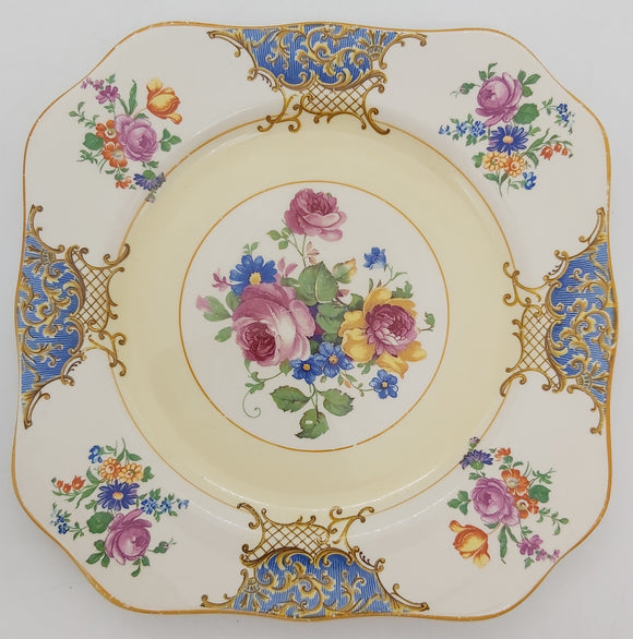 Simpsons Soho - Floral Spray and Blue Shields - Square Plate