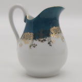Unmarked - Green with Gold Filigree - Milk Jug