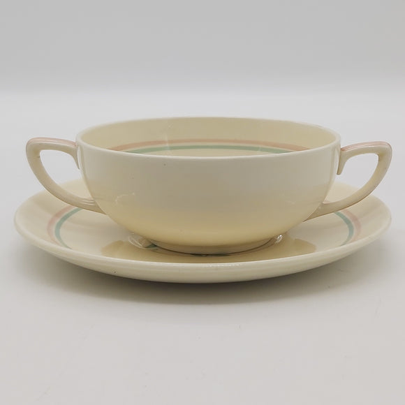 Susie Cooper - 1140 Dresden Spray - Soup Bowl and Saucer