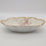 Limoges, A Lanternier & Co - Pink Flowers - Oval Bowl - ANTIQUE