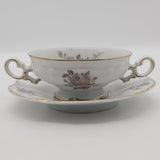 Hutschenreuther - Empire Rose on Sylvia Shape - Soup Bowl and Saucer