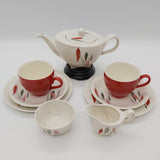 Burleigh - Viscount, Red and Grey Leaves - Tea for Two