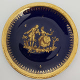 Limoges, La Seynie - Cobalt Blue and Gold Courting Couple - Display Plate