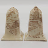Unmarked Vintage - New Zealand Centennial Exhibition - Salt and Pepper Shakers