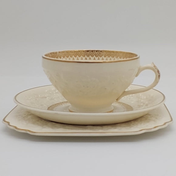 Crescent China - Rhapsody, with Embossed Flowers - Breakfast Trio