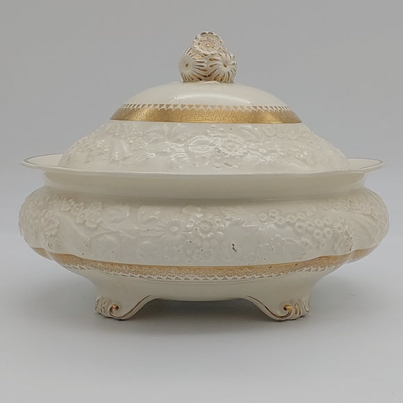 Crescent China - Rhapsody, with Embossed Flowers - Lidded Serving Dish