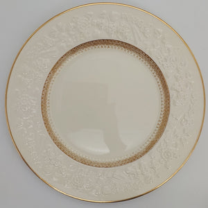 Crescent China - Rhapsody, with Embossed Flowers - Round Dinner Plate