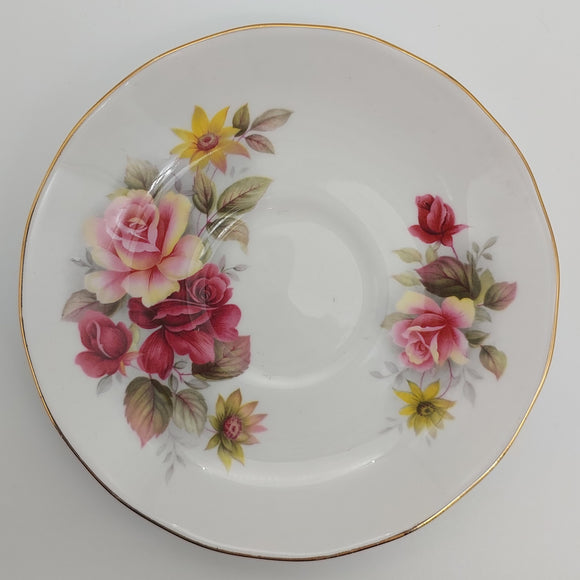 Queen Anne - 8541 Red and Peach Roses - Saucer