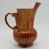 Crown Devon - Hand-painted Flowers with Gilt on Ruby Lustre - Large Jug