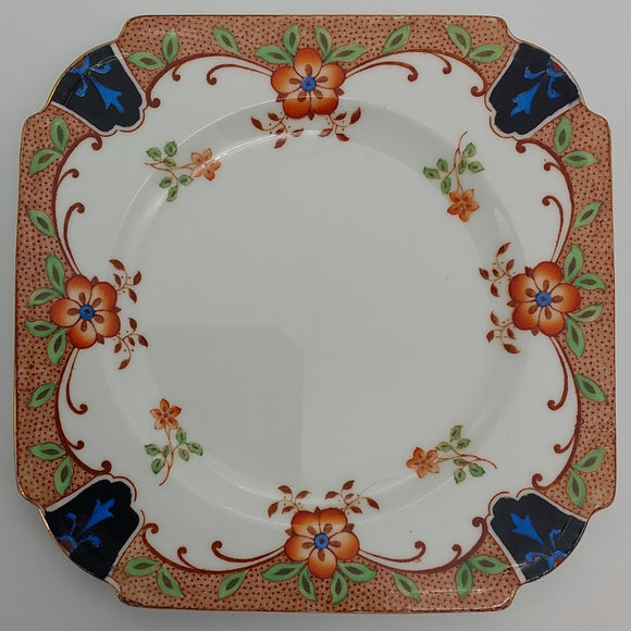 Aynsley - Red Flowers on Dotted Border - Side Plate