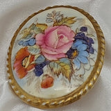 Aynsley - Cabbage Rose, signed J A Bailey - Brooch in Box