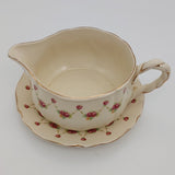 Royal Doulton - D6055 Red Rose Garland - Gravy Boat and Underplate