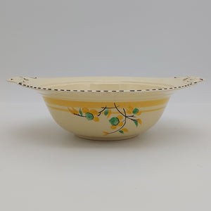 Woods Ivory Ware - Handcraft, Yellow with Black Trim - Serving Bowl