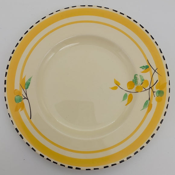 Woods Ivory Ware - Handcraft, Yellow with Black Trim - Side Plate